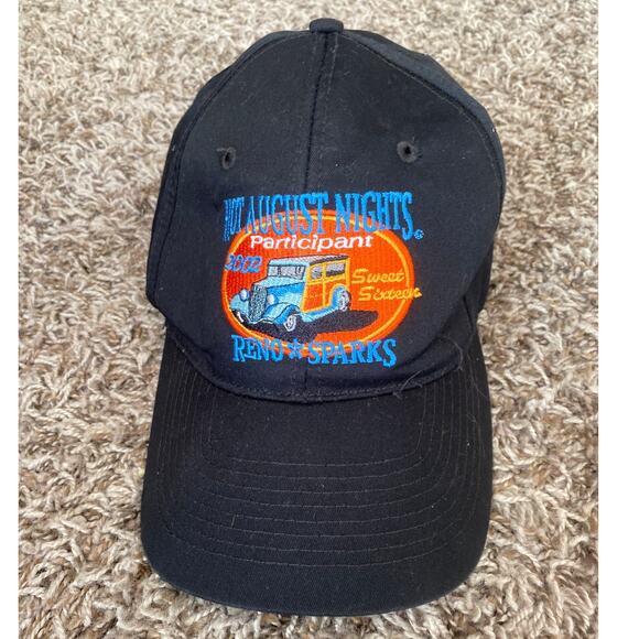 Y2K 2002 HOT AUGUST NIGHTS RENO SPARKF BLACK SNAP BACK HAT - Picture 1 of 6